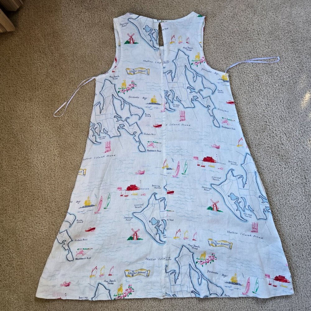 NWT Shelter Island Map Linen Dress Hamptons Long Island NY - Picture 8 of 10
